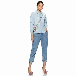 Chemise en jean pour femme, dernier design, fabrication professionnelle, imprimée, haute qualité, design soigné, fabriquée en usine. - Product Image 4