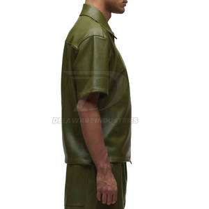 Premium Men <b>Leather</b> <b>Shirt</b> Long Sleeve Custom Logo Fashion <b>Shirt</b> For Club Party and Streetwear - Product Image 6