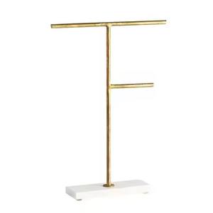 Support de présentation de bijoux moderne en métal pour colliers et boucles d'oreilles, à poser sur table - Product Image 1