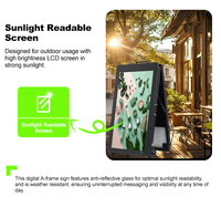 Display digital isi ulang 43 inci, iklan display Digital bertenaga baterai lithium kios luar ruangan dapat dilipat