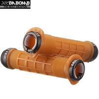 Poignées de vélo de montagne DABOMB MTB Enduro LockOn en caoutchouc souple, design semi-évasé, 135 mm, antidérapantes, double anneaux de verrouillage