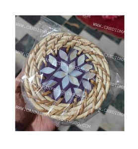 Sous-verre rond en nacre fait main, écologique, à séchage rapide, pour service de thé à la maison ou au restaurant - Product Image 5