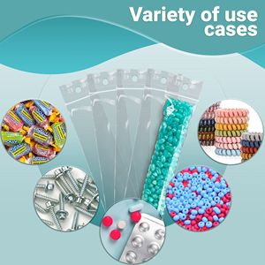 1000 Pack trasparente con cerniera richiudibile sacchetti di plastica 2X12 pollici foro appeso 2 Mil richiudibile sigillo Top in polietilene sacchetti di plastica - Product Image 2