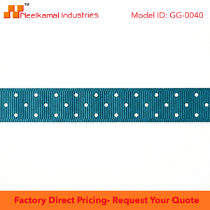 Cinta de Grosgrain Estampada con Puntos Blancos y Verde Azulado de 6 mm de Neelkamal Industries, Venta al por Mayor para Lazos de Boutique, Recuerdos de Fiesta y Manualidades - Product Image 6