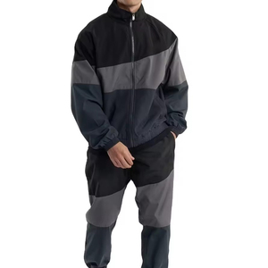 Ensemble de survêtement deux pièces élégant pour homme, coupe-vent, color block, faible MOQ, décontracté, sportif - Product Image 1