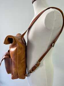 Genuine Leather <b>Roll</b> Top <b>Backpack</b> Mens Tech Travel Bag Cowhide Laptop Rucksack Internal Organizer Pocket LTBP-0126 - Product Image 6