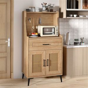 Credenza Moderna e Vintage per Casa, Mobile Bar Estensibile e Pieghevole in MDF e Metallo per Cucina o Tavolo - Product Image 5