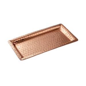 Plateau de service ovale en cuivre gaufré vintage - Plateau décoratif en métal pour coiffeuse et table basse pour la décoration intérieure (vente en gros) - Product Image 3