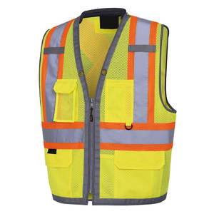 Chaleco de seguridad ligero y transpirable con múltiples bolsillos para trabajo industrial, almacén y control de tráfico - Product Image 1