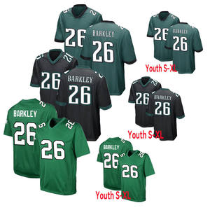 Jersey Sepak Bola Amerika Philadelphia 2026 Baru Saquon Barkley # 26 Midnight Green White Black Game Day Team Summer Printed - Product Image 1