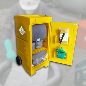 Kit Universal para Derrames de 100L con Carro con Ruedas – Kit Móvil de Respuesta a Derrames de Productos Químicos Peligrosos, Proveedor de Kits de Control de Derrames Industriales - Product Image 1