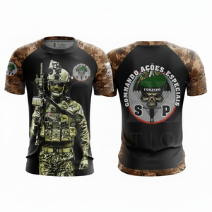 Custom Logo <b>Camouflage</b> Print Short Sleeve Sports <b>Shirt</b> Quick Dry Breathable Crew Neck Performance Training Gym Activewear <b>Shirts</b> - Product Image 4