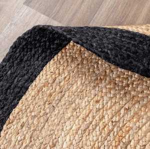 Alfombra decorativa lavable hecha de yute y algodón para dormitorio y sala de estar. - Product Image 3