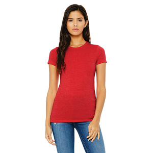 Women's Slim Fit Crew Neck T-Shirt Solid <b>Red</b> Short Sleeve Casual Jersey Cotton <b>Top</b> Breathable All Seasons Wear - Product Image 1