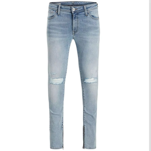 Nouveau jean en denim classique pour homme, coupe droite, slim fit, décontracté, été, tricoté, lavé, respirant, séchage rapide, motif uni - Product Image 1