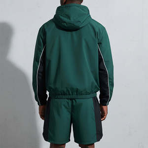 <b>Men</b> Lightweight Hooded Windbreaker <b>Jacket</b> Color Blocking Full Sleeve Spring Outdoor Sporty Design Breathable Polyester Tracksuit - Product Image 4