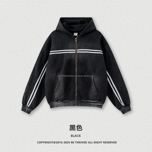 Conjunto de sudaderas con capucha deportivas informales con forro polar de otoño e invierno, chaqueta con cremallera de punto lavado cálido, atuendo para hombre - Product Image 2