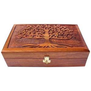 Boîte de rangement pour bijoux en bois moderne, écologique, sculptée à la main, pour femmes, pour la maison, la chambre à coucher, la table de maquillage - Product Image 5