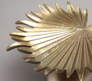 Modern Luxe Serving Gold Aluminum Palm Leaf Decorative <b>Stand</b> for Home Decoration Jaffsexports JE509 - Product Image 3