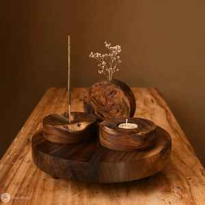 Porte-bougies en bois faits à la main de haute qualité pour Noël et les mariages, taille personnalisée disponible, en provenance d'Inde - Product Image 1