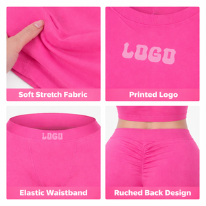 Leggings con Logotipo Bordado Personalizado, Conjuntos Deportivos para Mujer, Conjuntos de Ropa Informal para Mujer, Ropa Deportiva Modal, Conjunto de Dos Piezas para Mujer - Product Image 3