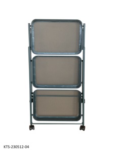 Vietnam Minimalist <b>Foldable</b> Lumetal Indoor Furniture Living Room <b>Trolley</b> Floor Type Three-Layer Storage Holders Racks Baking - Product Image 2