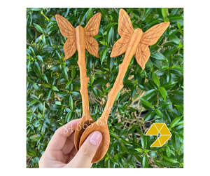 Cuchara de madera roja con mango de mariposa, cuchara de madera con forma de mariposa, grabado de logotipo personalizado, cuchara de madera de mariposa de Vietnam a precio económico - Product Image 1