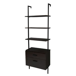 Spedizione Gratuita: Libreria a Scala Moderna Industriale a 5 Ripiani con Tubi in Metallo Vintage e Cassetti in Legno Rustico - Product Image 3