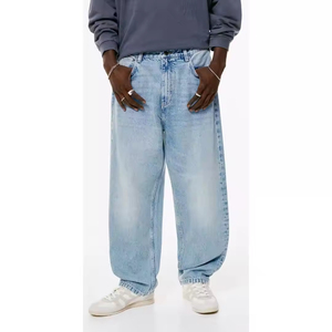 Nuevos Jeans de Mezclilla de Moda de Pierna Ancha Personalizados de Alta Calidad para Hombre, Transpirables y Ligeros para Invierno y Otoño, Venta al Por Mayor - Product Image 1