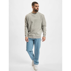 Sweat-shirt à col rond surdimensionné gris chiné. Pull en polaire épais. Sweat-shirt streetwear. Fabricant de Marques Privées OEM - Product Image 4