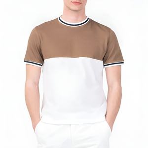 T-shirt en coton de qualité pour homme, coupe classique, manches longues, sans col, tricot doux, vente en gros de vêtements pour homme - Product Image 6