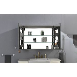 Armadietto da Bagno a LED 40 X 30 Pollici con Specchio Dimmerabile, Prese e Funzione Antiappannamento - Product Image 3