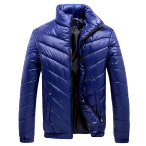 Teal Royal Blue Black Custom Men Lightweight Puffer <b>Jacket</b> Stand Collar Quilted Zip Winter Outerwear OEM Factory Supply - Product Image 5
