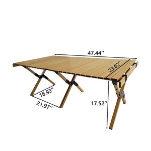 Multi-funzione in legno naturale portatile Patio tavolo da pranzo pieghevole per uso interno ed esterno - Product Image 6