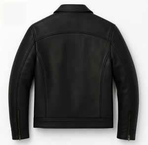 Chaqueta de Cuero Genuino Nueva para Hombre, Chaqueta de Invierno con Cuello Alto, Abrigo de Cuero Real, Talla Grande, a la Moda - Product Image 4