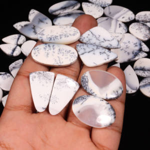 Par de cabujones de ópalo de dendrita Natural 100%, piedras preciosas sueltas para la fabricación de joyas, producto a granel hecho a mano, forma mixta, piedras preciosas de tamaño mixto - Product Image 2