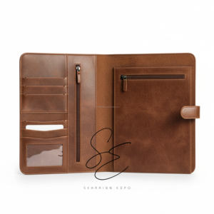 Genuine Leather <b>A4</b> Portfolio <b>Folder</b> Business Organizer Padfolio Snap Closure File Case Corporate Gift OEM Custom - Product Image 5