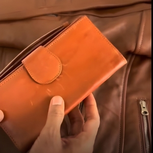 Long Clutch <b>Wallet</b> Genuine Leather Checkbook Cover <b>Passport</b> Holder Detachable Strap Magnetic Snap Closure Multi Card Slots Case - Product Image 6