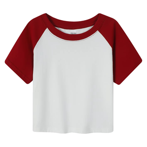 Fashion Casual Women's Summer Eco-Friendly Cotton Solid Logo <b>Crop</b> Top Regular Fit Lightweight Breathable Anti-Pilling Streetwear - Product Image 1