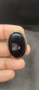 Pendentifs rainurés en pierres naturelles mélangées de qualité AAAAA, breloques en pierres de Druzy noir et laiton - Product Image 6