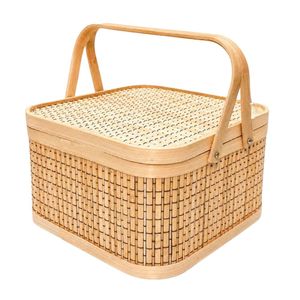 PHU HAO Best Selling Eco-Friendly Bamboo Gift <b>Basket</b> with Handles Custom Colors Available Multifunction Storage & Home Decor - Product Image 1