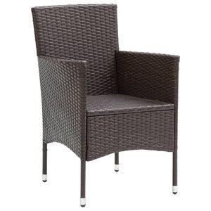 Ensemble de 2 chaises en polyrotin marron avec structure en acier thermolaqué, taille standard - Product Image 4