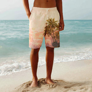 Shorts personnalisés 100% polyester nylon pour hommes, anti-UV, séchage rapide, taille haute avec cordon de serrage, shorts de plage imperméables pour hommes - Product Image 5