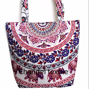 Bolso de hombro de algodón con diseño de Mandala degradado para mujer, bolso de compras de moda para mujer, bolso con cierre de cubierta - Product Image 1