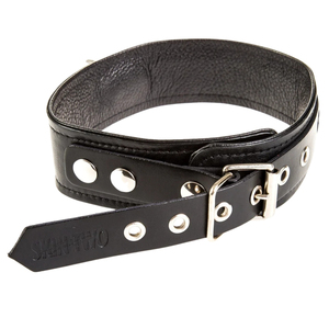 Gargantilla Minimalista de Cuero PU Negro con Forma de Corona, Cadena de Eslabones, Anillo Plateado y Tachuelas, Accesorio de Moda Unisex para Fiestas - Product Image 6