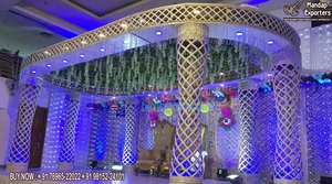 Juego de mandalas de corte de diamante para eventos de boda, mantel de boda FRP de color blanco, con diseño Floral - Product Image 2