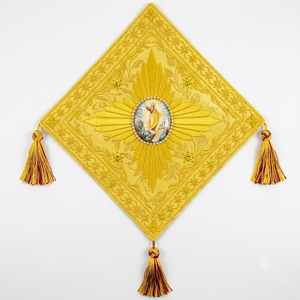 Vêtement Liturgique Orthodoxe Catholique Brodé Epigonation Diamanté pour Évêque et Prêtre, avec Pompon en Fil Doré, ShineWays - Product Image 4