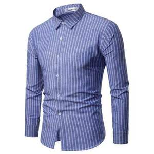 Chemises habillées décontractées en coton personnalisées pour hommes, col rabattu, manches longues, grandes tailles, prix raisonnable - Product Image 1