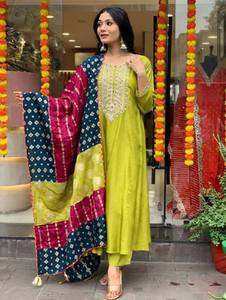 Wholesale Indian Pakistani Dresses Women Clothing Casual Fashion Buy Bulk Online Elegant Top Bottom with Dupatta <b>Set</b> 75798 - Product Image 2