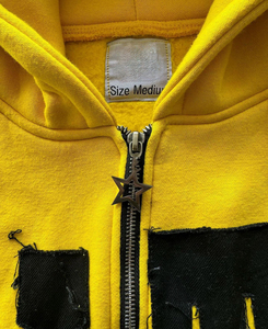 Sweat à capuche pour homme effet vieilli avec broderie en fil de satin, en coton épais - Product Image 5